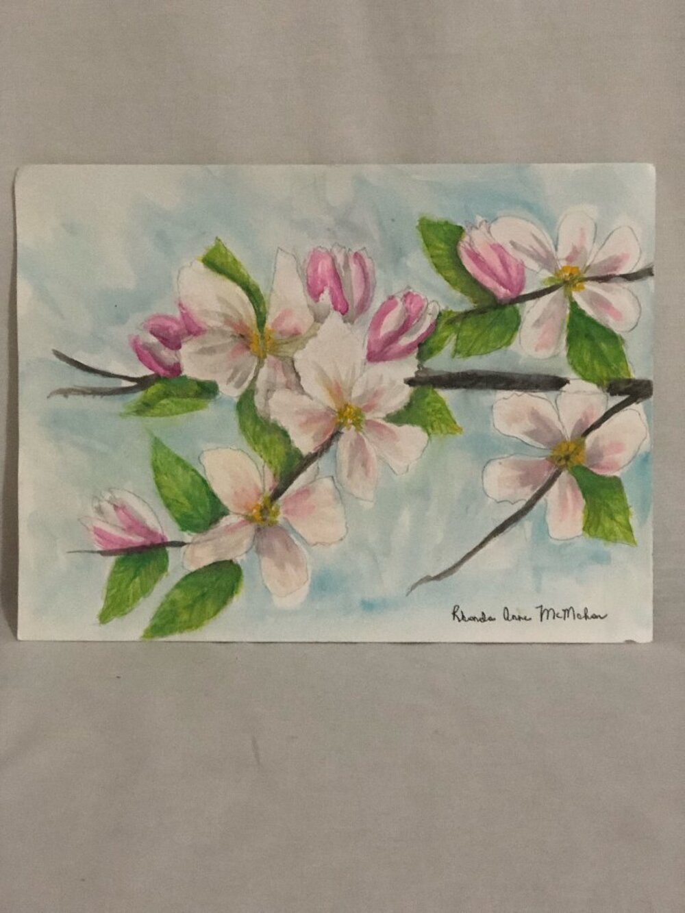 Apple Blossom Original Watercolor Painting